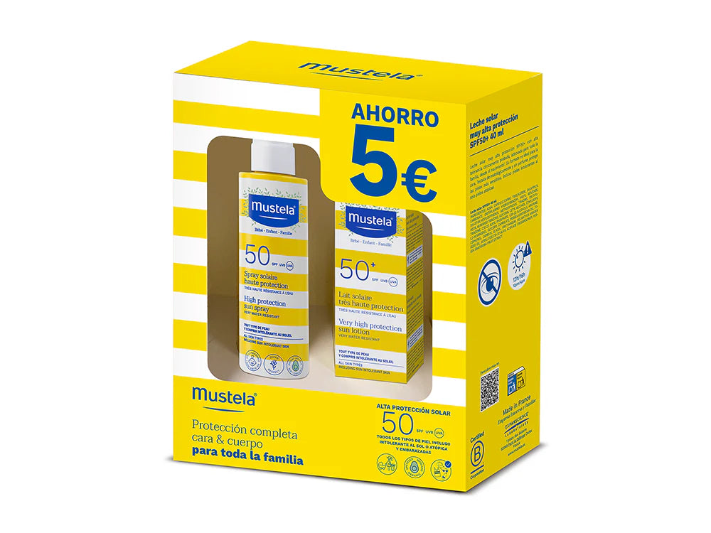 Mustela Pack Solar SPF50 Spray 200 ml & Leche 40 ml