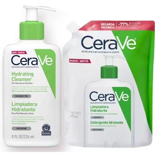 CeraVe Limpiador Hidratante: Crema Limpiadora 473ml + refill