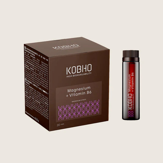 MAGNESIUM + VITAMIN B6 LIQUIDO KOBHO  20 VIALES 25 ml